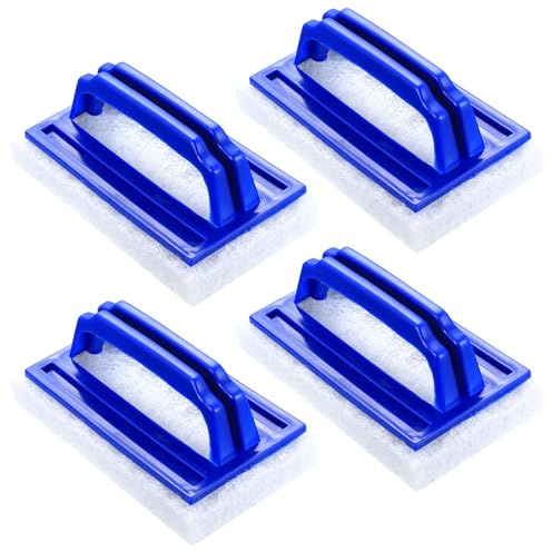 4 Pcs Eponge Magique Piscines, Eponge Piscine Ligne d'eau, Eponges Piscines avec Poignée pour Spa, Baignoire, Nettoyage de Saleté