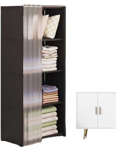 Syengery Armario para Habitación Pequeña, Organizador De Almacenamiento De Ropa, Pequeño Porta con Revestimiento De Tela No Tejida, Armarios Portátiles Adecuados para El Hogar