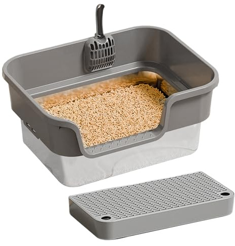 Bac à litière en métal – Toilettes d'intérieur anti-fuite pour animaux de compagnie | Poêle à chat en métal à haute paroi pour petits animaux, coin intérieur appartement chambre balcon terrasse jardin