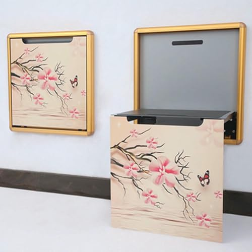 YYLMKMFC Banco de Zapatos Plegable montado en la Pared, Taburete for Cambiar Zapatos Invisible de aleación de Aluminio con Mural, Silla Plegable Oculta for Entrada(B,Gold)