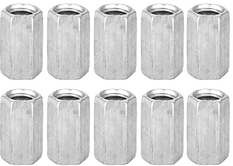 M8 Coupling Nut Hex Female Threaded Connector Zinc Plated for Rod, Bar, Studding – M8x20 Straight Fitting Fastener for Communication Equipment
