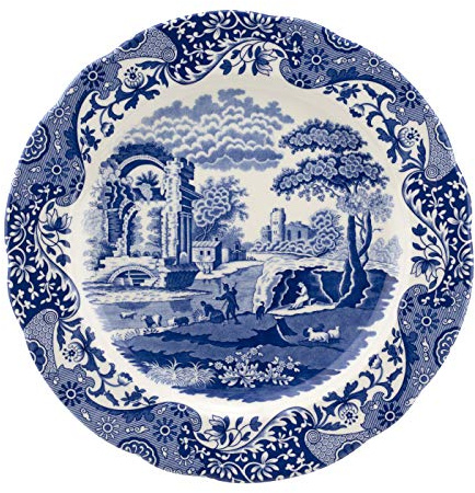 Spode Blue Italian Charger Plate | 12 Inch Large Charger Plate for Dinner Plates, Wedding Décor | Made in England from Fine Porcelain | Dishwasher and Microwave Safe