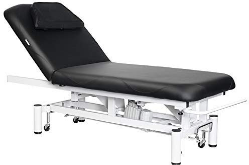 Activeshop Kosmetikliege Massageliege Massagetisch Massagestuhl Cosmetic Chair Elektrish 684a mit 1 Motor Schwarz bis 200 kg belastbar Premium-PU-Leder