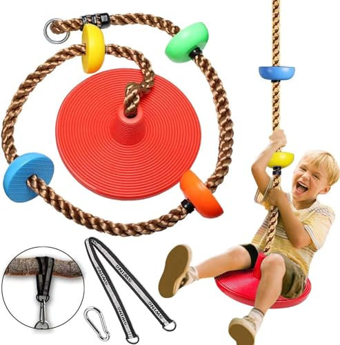 Schaukel Spielplatz,Schaukel Sitz,Tellerschaukel für Kinder,Garten-Schaukel,Kinder Nestschaukel,Outdoor Kinderschaukel,Garten Outdoor Kinderschaukel,Kunststoff Schaukel C-rot