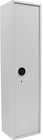 Rottner Waffenschrank S1 Yukon 8, Doppelbartschloss, 2 Schlüssel, lichtgrau, BxH 40x160 cm, Befestigungsmaterial, Für 8 Langwaffen, Innentresor, Schaumstoffwaffenhalter, Putzstockhalter