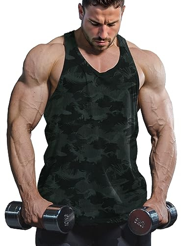 Lehmanlin Camiseta sin Mangas para hHmbre,Camisetas de Tirantes Hombre Entrenamiento de Gimnasio (Negro/XL)