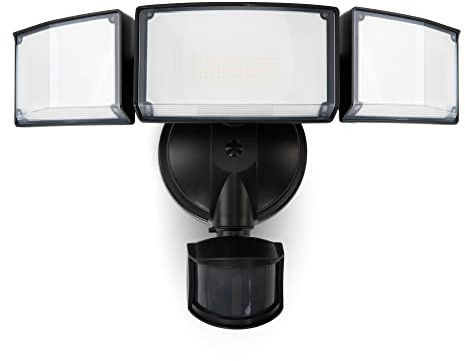 LUTEC 72W 7500LM LED Security Lights Motion Sensor Light Outdoor, 5000K Daylight, IP65 Waterproof, Dusk to Dawn, 3-Head Motion Detected Flood Light for Garage, Yard, Porch(Black)