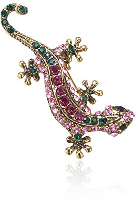 Oenothera Broche De Lagarto, Broche De Lagarto De Cristal, Elegantes Broches Vintage De Lagarto, para decoración de ropa, broche de solapa, Se puede usar para bufanda o abrigo