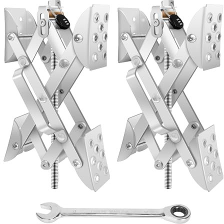 HOXWELL Cunei per ruote RV X Stabilizzatore per rimorchi da viaggio, accessori per camper con borsa di stoccaggio/manovella/blocco/punta per trapano, facili da installare e rimuovere (10,2 - 25,9 cm),