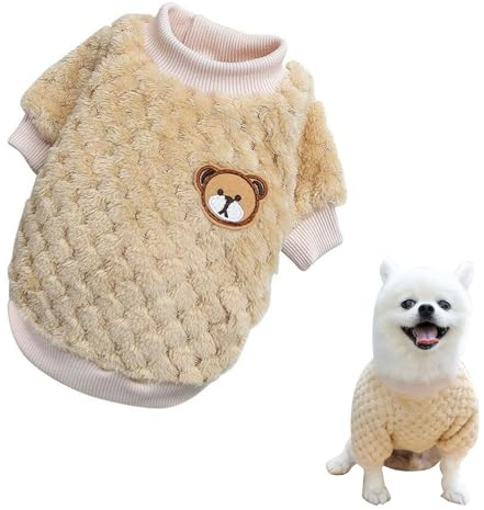 Jersey para Perro, Suéter para Mascotas, Suave Ropa De Invierno para Perro, Abrigo Cálido para Cachorros Perros Gatos, Invierno Perro Nieve Lana del Perrito Traje Caliente Ropa de Abrigo, amarillo