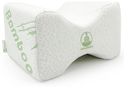 HekaBody Leg Pillow for Sleeping on Side - Doctor Designed Orthopaedic Memory Foam Knee Pillow for Side Sleepers for Back/Hip/Joint/Sciatica Pain Relief - Bamboo Cover