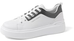QUEEN HELENA Sneakers Basse Scarpe da Ginnastica con Plateau Leggere Bianche Donna X30-8 (Nero, Sistema Taglie Calzature EU, Adulto, Donna, Numero, Media, 40)