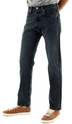 Levi's Herren 501 Original Fit Jeans, Blue Black Stretch, 38W / 30L