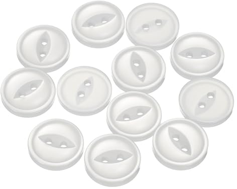 sourcing map 12pcs 24L Cream White Round Sewing Buttons 15mm 5/8 Resin 2-Hole Fish Eye Craft DIY Replacement Button for Craft Pants Dress Skirt Clothing Fastener Buttons