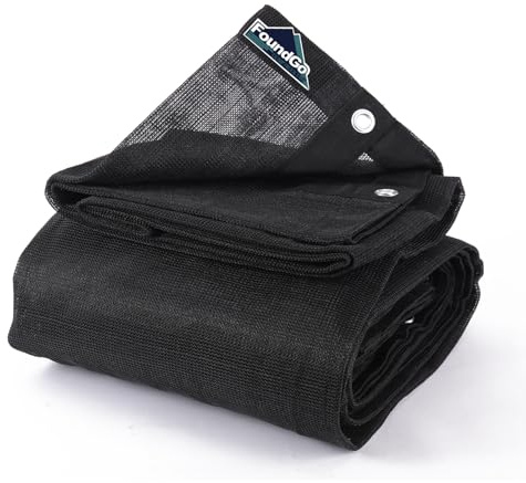 FoundGo 8'X 16' Dump Trailer Tarp Kit, Heavy Duty Dump Trailer Tarps Mesh Tarp with Grommets, Air Flow Trailer Replacement Tarp for Dump Truck Bed Cover, with 2 Pockets fit Dump Truck System