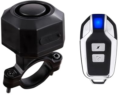 Mengshen Bicicleta de Alarma con Mando a Distancia Inalámbrico Recargable Antirrobo Sirena Sirena Sensor Movimiento Adecuado para Bicicleta Moto Scooter Vehículo Remolque
