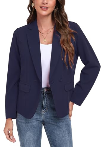 YOUNIFIZ Womens Blazers Casual Long Sleeve Lapel Button Work Office Blazer Jackets with Pockets
