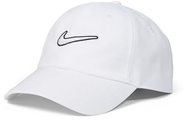 Nike Club Unstructured Swoosh Cap, White/White, Small/Medium