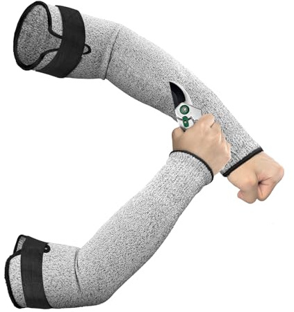 Migliore Wear Protezione anti-taglio per avambraccio classe 5, lunga traspirante, per uomo e donna, per giardinaggio, cucina, artigianato