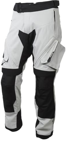 ScorpionEXO Yosemite Men's All Season Water Resistant Windproof Textile Adventure Touring Motorcycle Pants with CE-Rated Armor (Grey - X-Large)