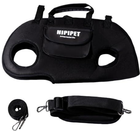 Nexuso Sac De Transport pour Animaux HIPIPET, Sac À Bandoulière Portable avec Laisse, Sac À Bandoulière, Adapté Aux Petits Chiens Et Chats De 1,8 À 8,2 Kg-Black||S