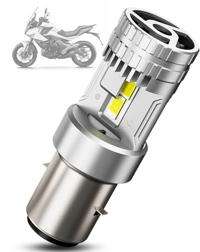 SUPAREE Phare Moto S2 LED Ampoule de Phare BA20D 12V avec Ventilateur | Ampoule LED BA20D Scooter avec Ventilateur 6000K 35W 500% Hi/Lo Beam 1:1 Remplacement pour Halogène Plug n Play 1PC