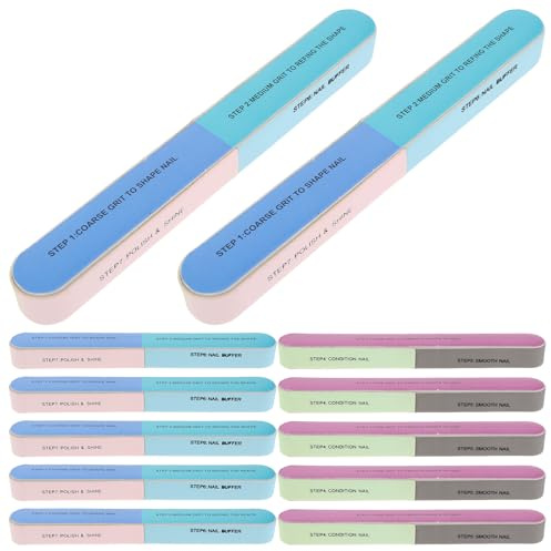 Hohopeti Set 20 Pezzi Blocchi Abrasivi per Manicure e Lucidatura Unghie a 7 Vie, Accessori per Onicotecnica Compatti per Modellatura e Finitura Lucida, Kit Professionale per Unghie