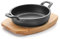 Lacor 25871 Pfanne mit Holzbehaelter Magma Durchmesser 12 cm, Gusseisen, schwarz, 17 x 12 x 6 cm