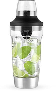 Host All in One Cocktail Shaker Set with Measurements, Reamer, Bottle Opener, Strainer and Jigger for Cold Brew Cocktails, Home Bar, Bartending, Camping, Picnic, Outdoor Party, On the Go, 18 oz