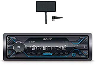 Sony DSX-A510KIT DAB+ Autoradio mit Antenne, Dual Bluetooth, NFC, USB und AUX Anschluss | blaue Beleuchtung | Freisprechen, Schwarz