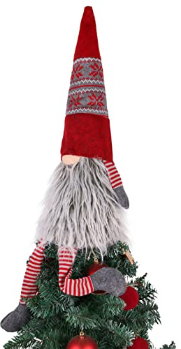 Gnome Christmas Tree Topper,Gnome Christmas Ornaments Santa Gnomes Plush Party Decoration Ornament Supplies