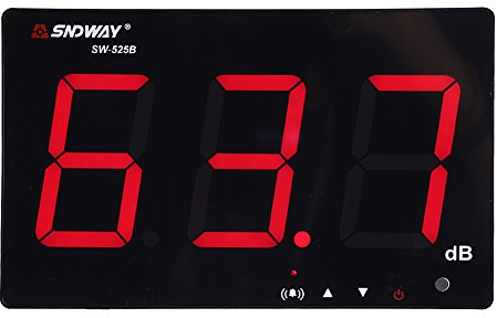 Pwshymi Medidor Decibelios, Medidor de Nivel de Sonido en Pared 30‑130dB Probador de Ruido Digital LCD de 9.6 con Alarma para Hospitales, Industria