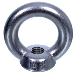 NAJDER Lot de 5 Écrous à Anneau Bague M10, Écrou à œil Femelle, Anneau de Levage en Acier Inoxydable A2 AISI 304, DIN 582 pour Bricolage Construction Levage de Poids