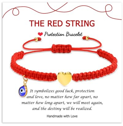MANVEN Bracciale Ragazza Bracciale Amicizia Bracciale Filo Rosso Del Destino per Mamma Donna Uomo Sorella Ragazzi Malocchio Kabbalah Tibetano Compleanno Natale Portafortuna Buddha Amuleto 1
