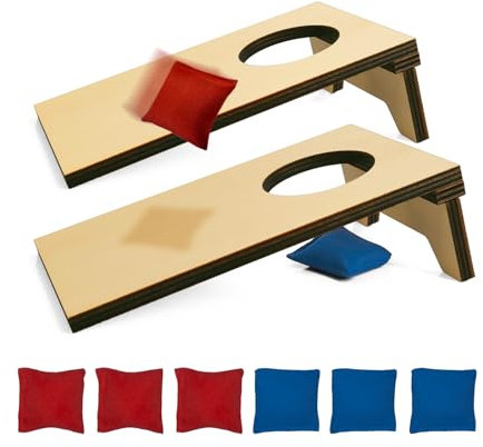AIWEILUCK Mini Tabletop Cornhole Boards, 11.9 cm W x 19.6 cm L Wooden Desktop Toss Game with 8 Bean Bags, Portable Game Set for Travel Home Office