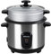 EMtronics EMRCCSTSS1-5 Rice Cooker 1.5 Litre with Automatic Cooking, Steamer Tray and Warmer Function with Removable Non-Stick Bowl, Measuring Cup and Spatula 500W - Stainless Steel