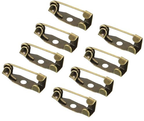 YOKIVE 100pz Perni Barra Sicurezza, Chiusure a Spilla per Spille | Realizzazione Badge Artigianali Ottimo per Targhette Nome, Creazione Gioielli (Tono Bronzo, 15mm)