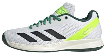 adidas Uomo Pickleball Shoes, Ftwr White/Core Black/Collegiate Green, 43 1/3 EU