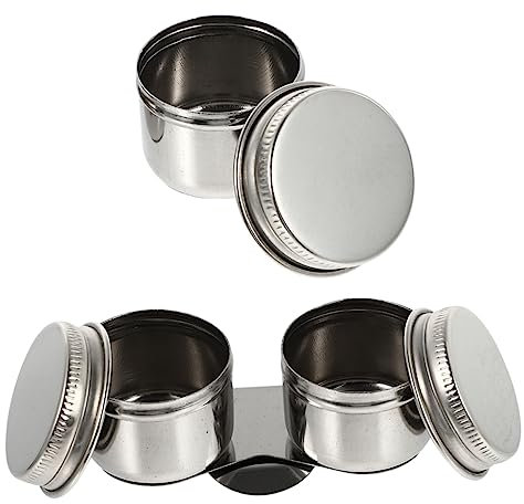 Operitacx 2 Pièces Pot De Pinceau De Peinture à l'huile Bol Gadgets De Cuisine Tasse à Café Nettoyeur Bidon D'huile Palette Essence De Térébenthine Silver Acier Inoxydable Réutilisable