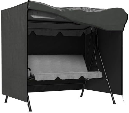 Outsunny Funda Balancín Jardín Funda Columpio Jardín Exterior Cubierta de Columpio de Tela Oxford 600D con 2 Cremalleras Impermeable 177x114x152 cm Gris Oscuro