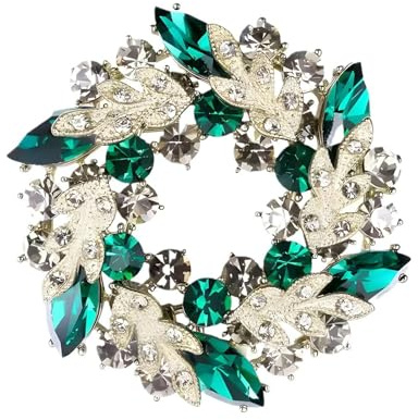 Vbvbip Elegante colección de broches Nature para mujer, 6 estilos, incluyendo diseños florales, árboles y geométricos con piedras preciosas y diamantes, para el día de San Valentín, boda o uso diario