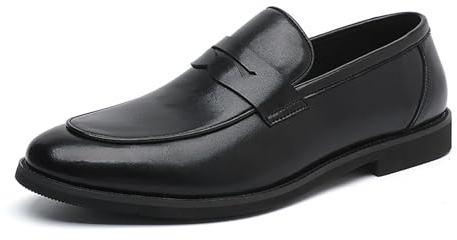 Classic Drscarpe Ess per Gli Uomini, in Pelle Comfort Penny Loafers Guida Causale Slip-On Mocassini per Gli Uomini,Nero,39 EU