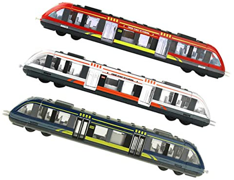 CLISPEED 3pezzi Treno Giocattolo Elettrico in Lega Di Simulazione Di Treni Per Ragazzo Ragazza Giocattolo Educativo Per Apprendimento e Sviluppo