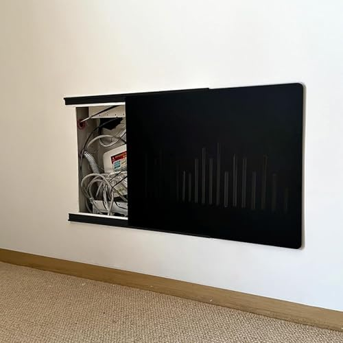 Xiao Ren Copri Quadro Elettrico Copertura Scorrevole per Quadro Elettrico con Guida Autoadesiva Copertura Decorativa per Scatola del Contatore Elettrico Extra Sottile Copertura,04,40x30cm