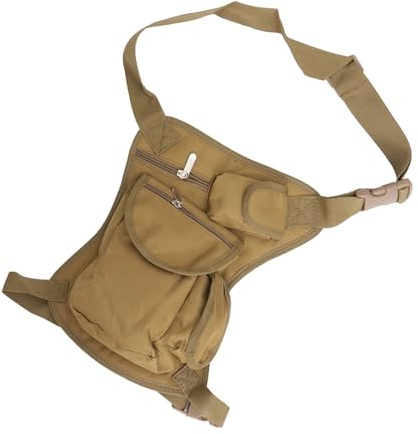 GOOHOCHY Paquet Banane De Taille De Moto Imperméable Camouflage Kaki, Tissu Oxford Léger, Étanche, Poche De Jambe Tombante Multifonction, Randonnée, Cyclisme Et Camping en Extérieur