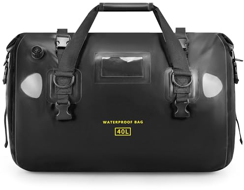 HOMIEE Bolsa para moto para el asiento trasero, 40 l, impermeable, para el portaequipajes de la bicicleta, grande, con correas de cierre rápido, para excursiones, camping, moto, ciclismo, deportes