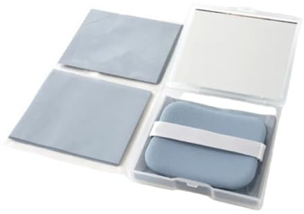 Oil Blotting Paper Compact with Mirror & Puff – Portable Oil Absorbing Sheets for Oily Skin, Refillable Travel Makeup Touch Up, K-Beauty Oil Control Paper (150 Sheets)