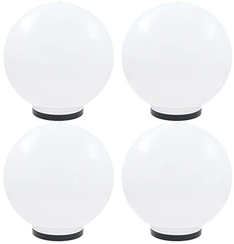 vidaXL 4X Lámparas de Bola LED Esféricas Iluminación Jardín Terraza Decorativa para Senderos Patios Balcones Ajustables Útiles Automáticas PMMA 40cm