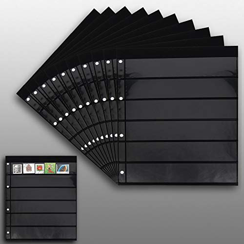 20 Prophila Einsteckseiten 6zeilig, auf 10 doppelseitigen, schwarzen Einsteckblättern