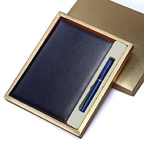 Logo Individuell anpassen Leder A5 Loose Blatt Notebook Firma Ringe Privacial Notepad Spirale Reisende Schreibkissen-05 blau._1 Stück